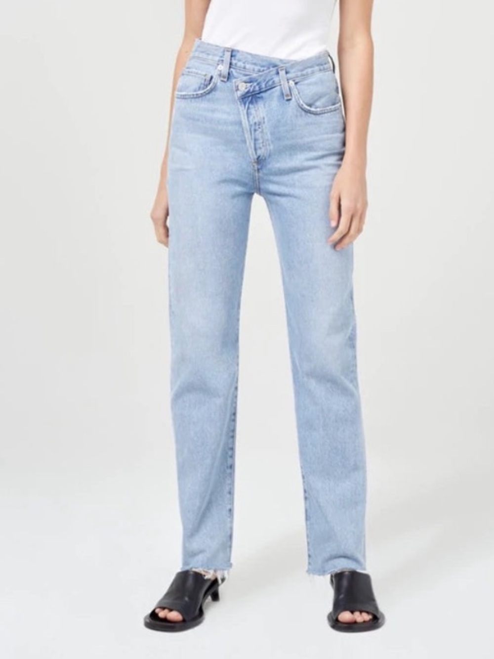 Agolde Criss Cross Straight Jeans in Dimension Fray Hem